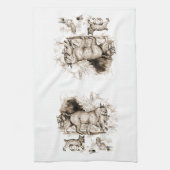 Bobcat Familie Geschirrtuch (Vertikal)