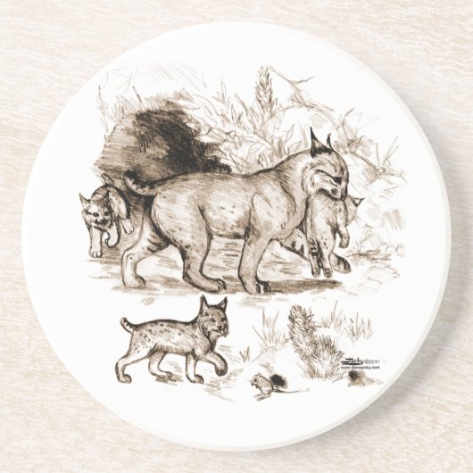 Bobcat Familie Getränkeuntersetzer (Vorne)