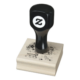 Bobcat Familie Gummistempel