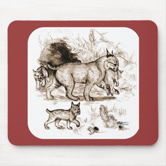 Bobcat Familie Mousepad (Vorne)