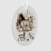 Bobcat Familie Ornament (Vorderseite)