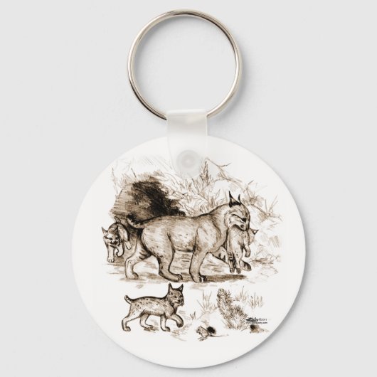 Bobcat Familie Schlüsselanhänger (Vorderseite)