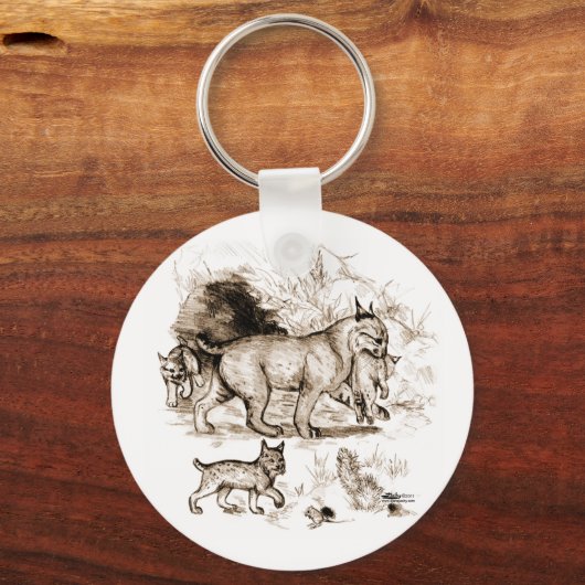 Bobcat Familie Schlüsselanhänger (Vorderseite)