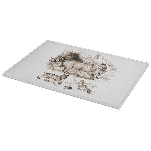 Bobcat Familie Schneidebrett (Ecke)