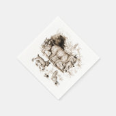 Bobcat Familie Serviette (Ecke)
