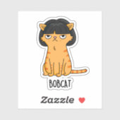 Bobcat Funny Cat Bob Hair Puff Aufkleber (Blatt)