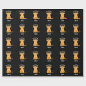 Bobcat Funny Cat Bob Hair Puff Dark BG Geschenkpapier (Flach)