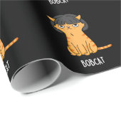 Bobcat Funny Cat Bob Hair Puff Dark BG Geschenkpapier (Rolleneckpunkt)