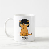 Bobcat Funny Cat Bob Hair Puff Kaffeetasse (Links)