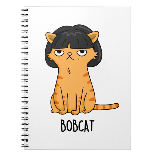 Bobcat Funny Cat Bob Hair Puff Notizblock (Vorderseite)