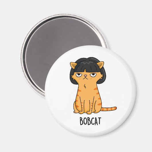 Bobcat Funny Cat mit Bob Fairpuff Magnet (Vorderseite/Rückseite)