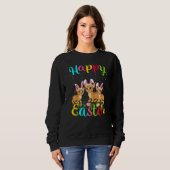 Bobcat Funny Easter Egg Bunny Bobcat Happy Oaster Sweatshirt (Vorne ganz)