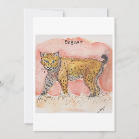 Bobcat-Grußkarte Feiertagskarte (Vorderseite)