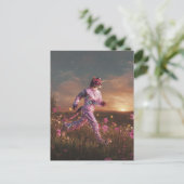 Bobcat in einem rosa Anzug Postkarte (Stehend Vorderseite)