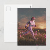 Bobcat in einem rosa Anzug Postkarte (Vorne/Hinten)