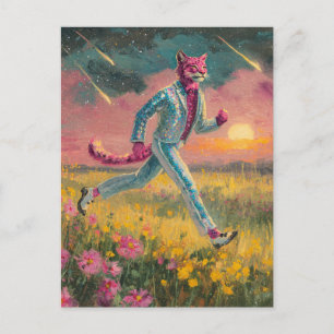 Bobcat in einem silbernen Anzug Postkarte