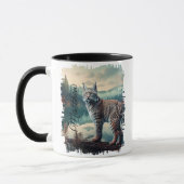 Bobcat in Misty Forest Tasse (Links)