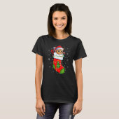 Bobcat in Weihnachtssocken Weihnachtskartons T-Shirt (Vorne ganz)