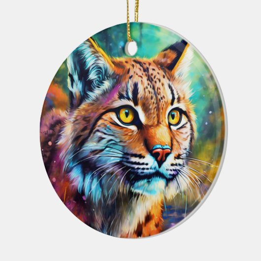 Bobcat Keramik Ornament (Links)