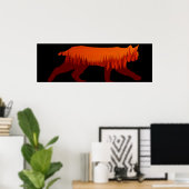 Bobcat Lynx Forest Tree Landschaft Wilderness Sun Poster (Heimbüro)