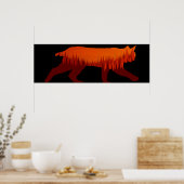 Bobcat Lynx Forest Tree Landschaft Wilderness Sun Poster (Küche)