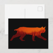 Bobcat Lynx Forest Tree Landschaft Wilderness Sun Postkarte (Vorne/Hinten)