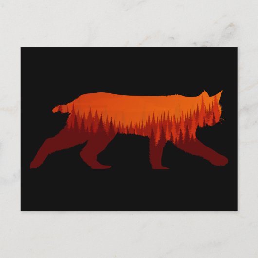 Bobcat Lynx Forest Tree Landschaft Wilderness Sun Postkarte (Vorderseite)