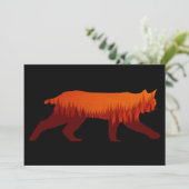 Bobcat Lynx Forest Tree Landschaft Wildnis Einladung (Stehend Vorderseite)