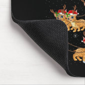 Bobcat Lynx Santa Sleigh Flying Funny Magical Chri Mousepad (Ecke)