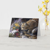 Bobcat mit Wildblumen Landschaftlich Art Karte (Gelbe Blume)