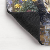 Bobcat mit Wildblumen Landschaftlich Art Mousepad (Ecke)