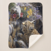 Bobcat mit Wildblumen Landschaftlich Art Sherpadecke (Vorderseite)
