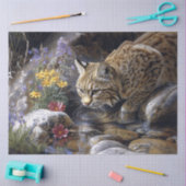 Bobcat mit Wildblumen Seidenpapier (Basteln)