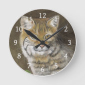 Bobcat Runde Wanduhr (Vorderseite)