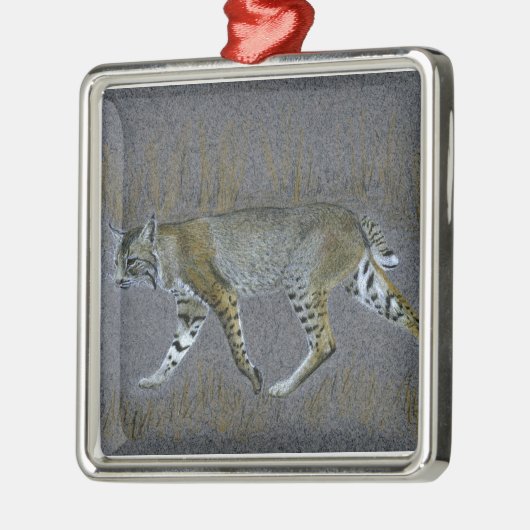Bobcat Silbernes Ornament (Links)