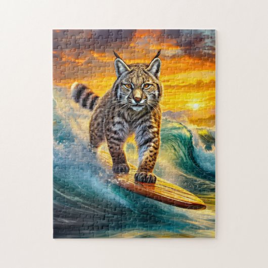 Bobcat Surfing Alaska Design von Rich AMeN Gill Puzzle (Vertikal)