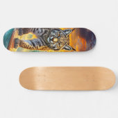Bobcat Surfing Alaska Design von Rich AMeN Gill Skateboard (Horizontal)