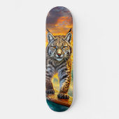 Bobcat Surfing Alaska Design von Rich AMeN Gill Skateboard (Vorderseite)