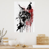 Bobcat Tintenportrait Poster (Küche)