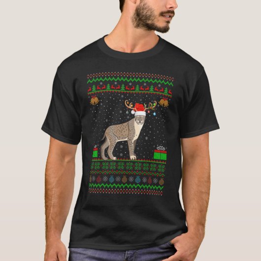 Bobcat Weihnachtsmannmütze passt zu bösen Bobcat W T-Shirt (Vorderseite)