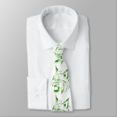 Bobcat Wild Cat Team Mascot Necktie Green/White Krawatte (Gebunden)