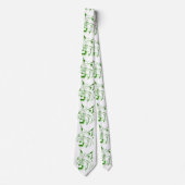 Bobcat Wild Cat Team Mascot Necktie Green/White Krawatte (Vorderseite)