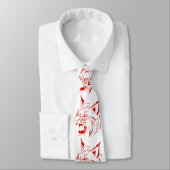 Bobcat Wild Cat Team Mascot Necktie Red/White Krawatte (Gebunden)