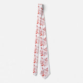 Bobcat Wild Cat Team Mascot Necktie Red/White Krawatte (Rückseite)