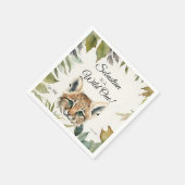 Bobcat Wild One Woodland Animal Birthday Party Serviette (Ecke)