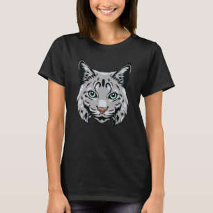 Bobcat Wildcat Staring Cool Animal Head Gesicht Ma T-Shirt
