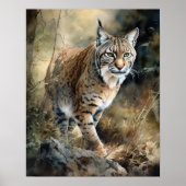 Bobcat Woodland Animal Art Print Poster (Vorne)