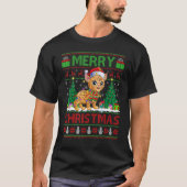 Bobcat Xmas Tree Lights Ugly Santa Bobcat Christ T-Shirt (Vorderseite)