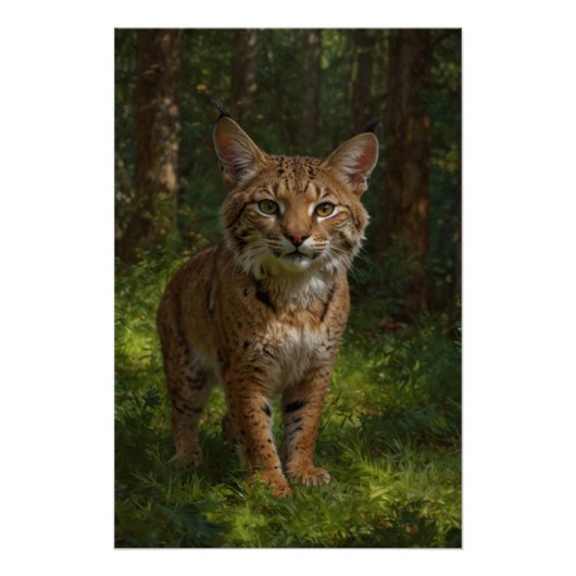 Bobcat Youngster and Forest Trail Poster (Vorderseite)