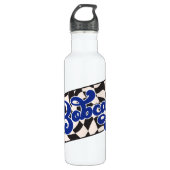 Bobcats Checkerboard Water Bottle: Blue Edelstahlflasche (Vorderseite)